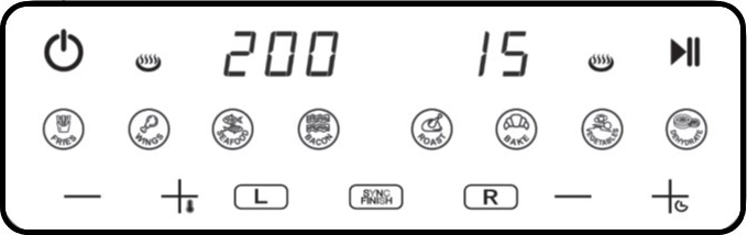Kraftig opvarmning og 8 programmer