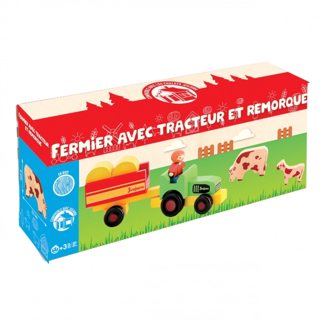 Jeujura træfigurer bonde med traktor