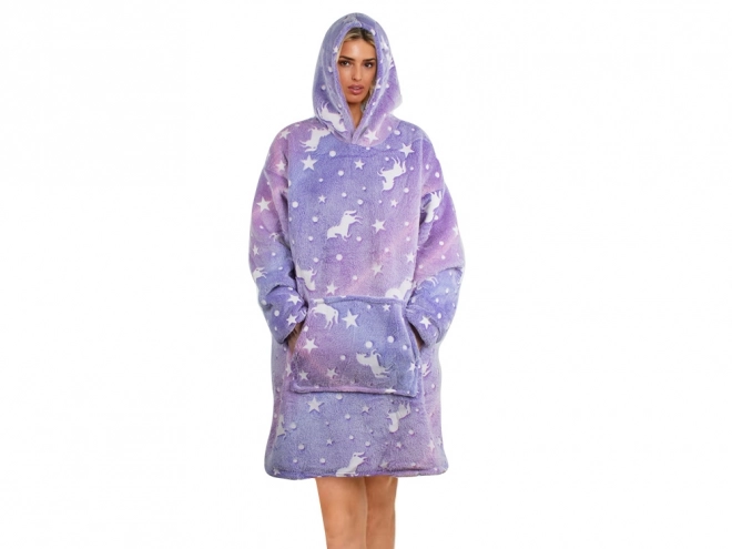 Varm oversize tæppehættetrøje med tæt fleece