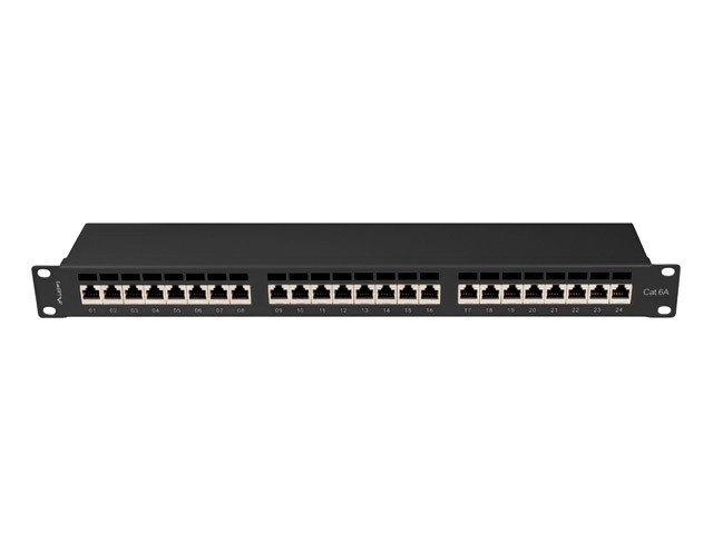 Patchpanel 24 porte 1U Cat 6A sort