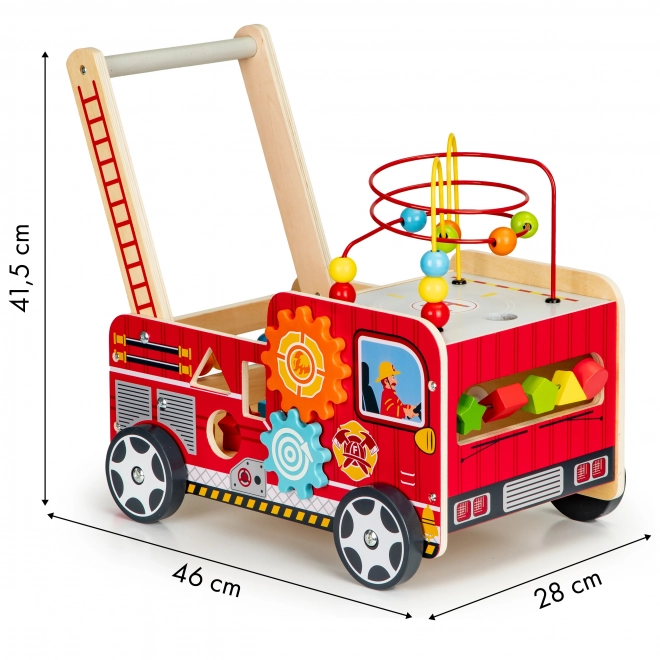 Træuddannelses Walker med Klodser - Brandbil ECOTOYS