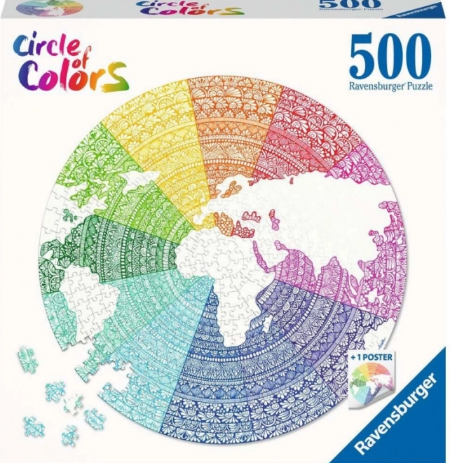 Ravensburger puslespil Farvernes Cirkel Mandala 500 brikker
