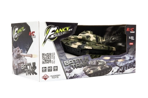 Tank RC plast 27cm 27MHz med batteri+opladningspakke med lyd i kasse 37x17x19cm