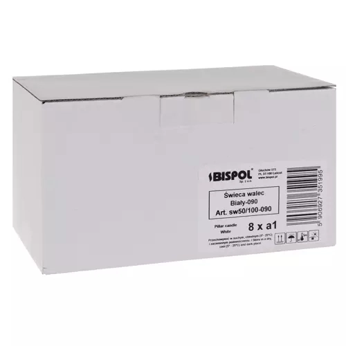 Hvidt lys-cylinder - sæt af 8 stk.