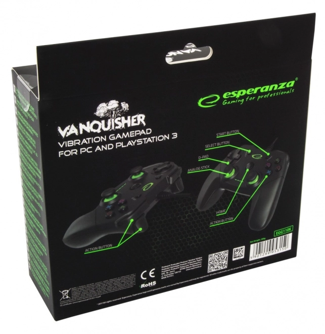 Gamepad pro PC og PS3 Vanquisher