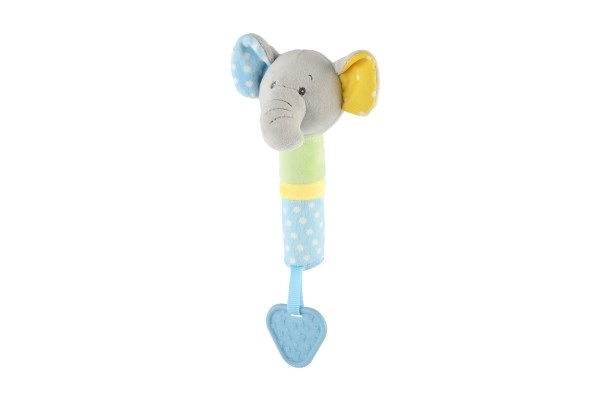 Rangle/bideleget elefant plysbamse 23cm på kort i pose 0+