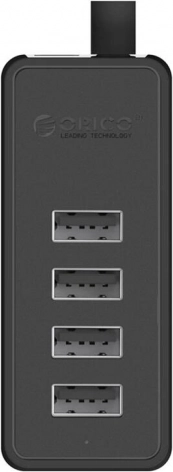 Orico USB-hub adapter 4x USB 2.0 (sort)
