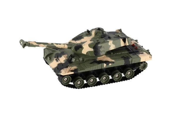 Tank RC plast 27cm 27MHz med batteri+opladningspakke med lyd i kasse 37x17x19cm