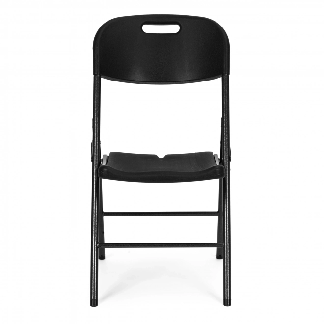 Sæt af 2 foldestole ModernHome, metalramme, HDPE, sort