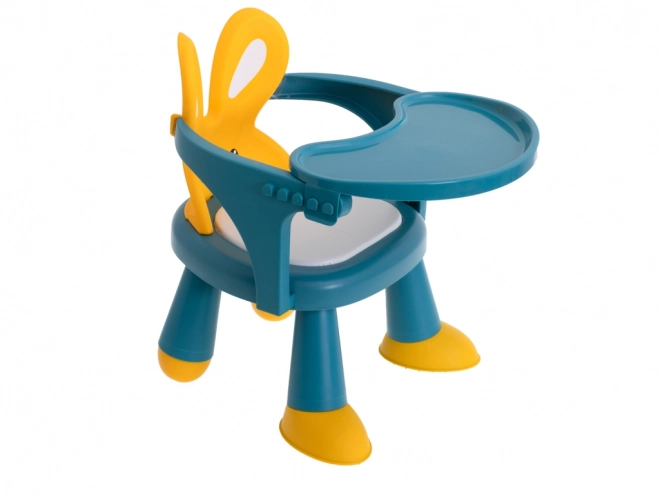 Stole til fodring og leg gul og blå