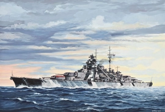 Plastisk model af slagskib Bismarck