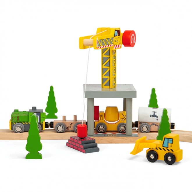 Bigjigs Rail Stor kran Gul