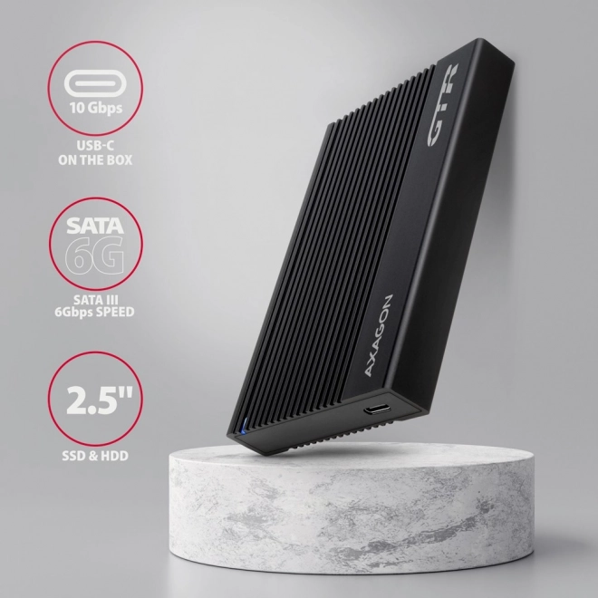 Aluminiums etui til eksterne diske USB3.2 Gen 2 - SATA 6G 2.5" SSD/HDD