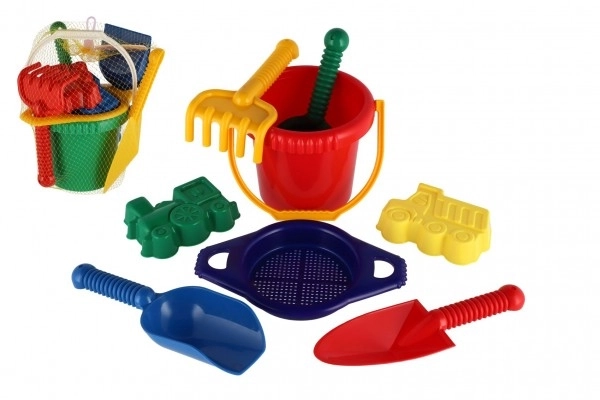 Plastsæt til sand i net til børn fra 12 måneder