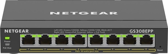 8-porters Gigabit PoE+ switch Netgear GS308EPP (123 W)