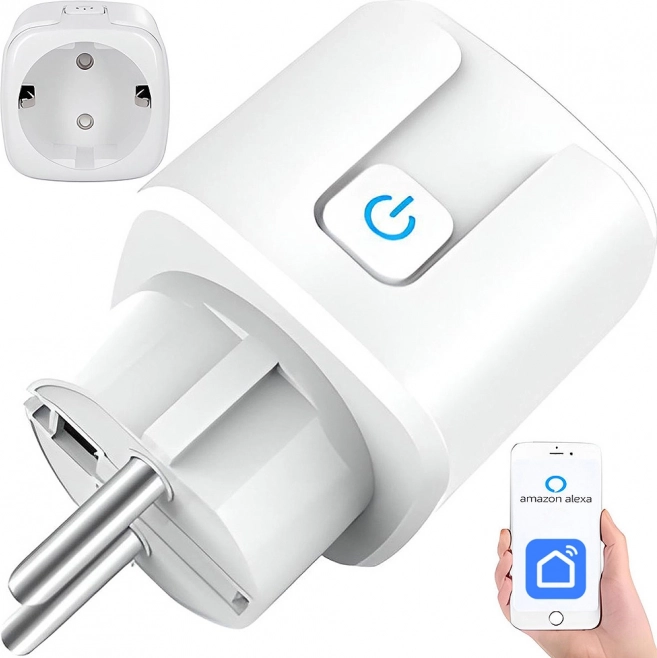 Smart Wi‑Fi stikkontakt 16 A med timer og Alexa/Google Assistant‑understøttelse