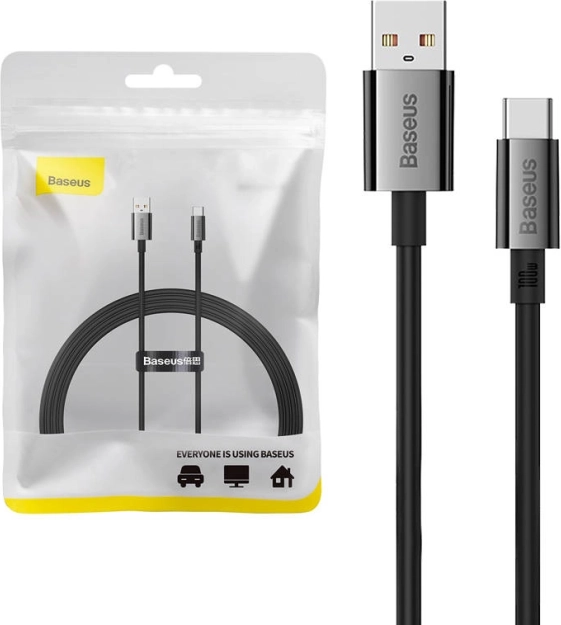 opladnings- og datakabel USB‑C BASEUS Superior med display 100 W 1,5 m sort