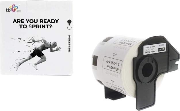 Selvklæbende etiketter TB Print til BROTHER 62 × 29 mm, sort print på hvid, 800 stk.