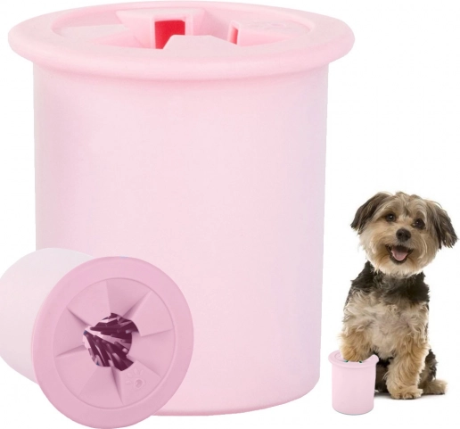 Silikonerens til poter for hunde og katte – Rosa
