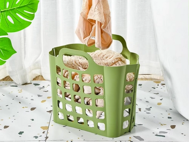 Foldbar plastvasketøjskurv