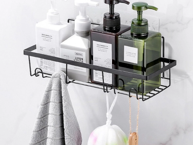 Loft badeværelseshylde med kroge