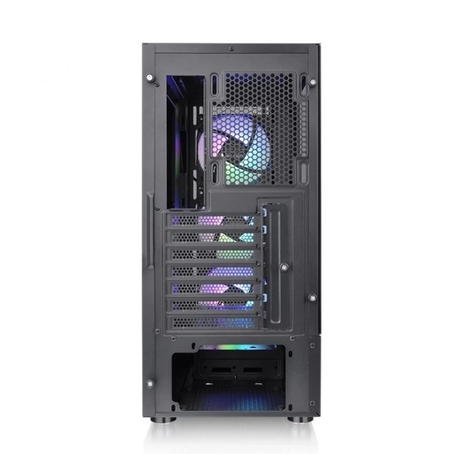 Computerskab S200 med hærdet glas og RGB-belysning