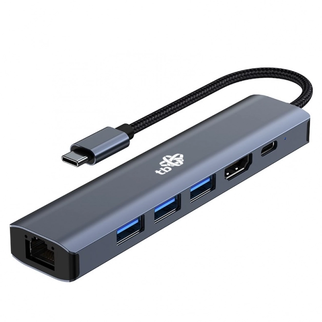 HUB USB-C adapter 6i1 - HDMI, 3x USB, PD, RJ-45