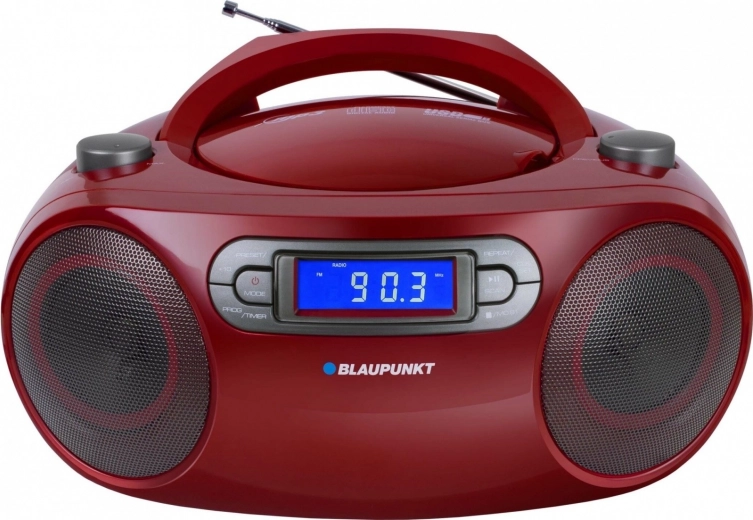 Boombox med FM, CD, MP3, USB, AUX, ur og alarm