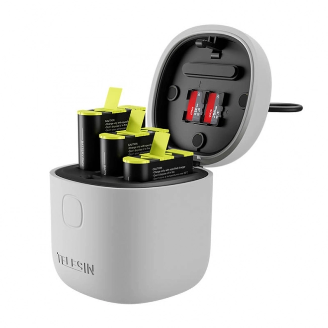 Vandtæt oplader Telesin Allin box til GoPro Hero 9 / Hero 10 + 3 batterier