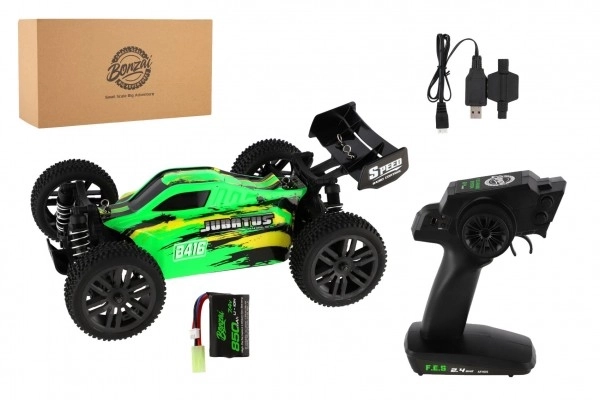 RC Bil Buggy Bonzai Jubatus off-road 30cm plast 2,4GHz med batterier + 2x ekstra pakke i kassen 40x14x21 – Zelené