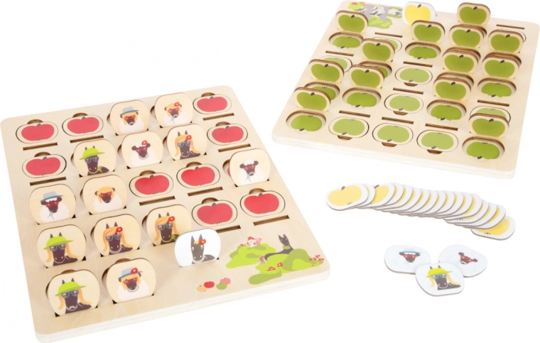 To robuste træplader med udskiftelige brikker