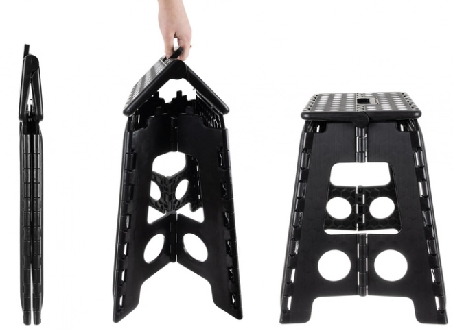 Sammenklappelig skammel sort-hvid 39 cm