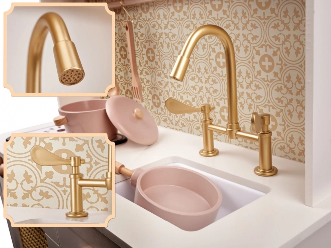 Børns træ retro køkken med tilbehør Boho