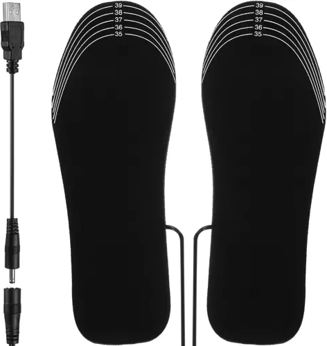 Opvarmede USB-såler til sko Størrelse 35-40