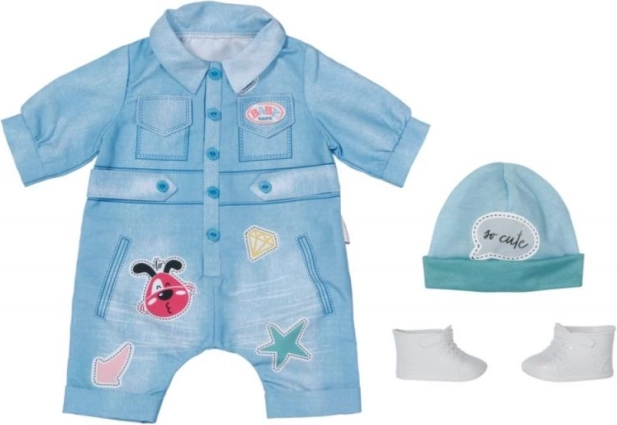 Denim-overall Deluxe til dukke