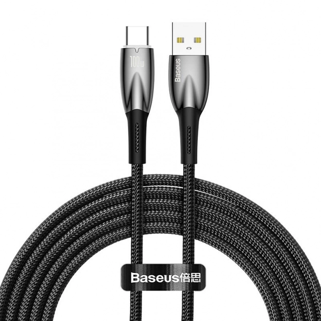 Kabel USB-C Baseus Glimmer 100 W, 2m sort