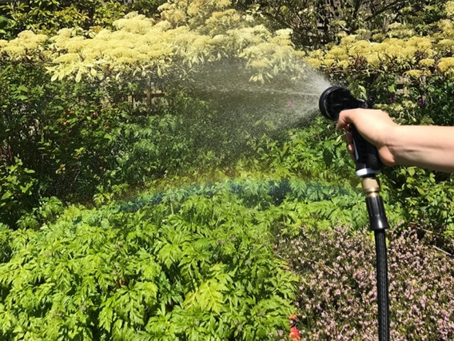 Havevandslange med multifunktionel sprayindstilling