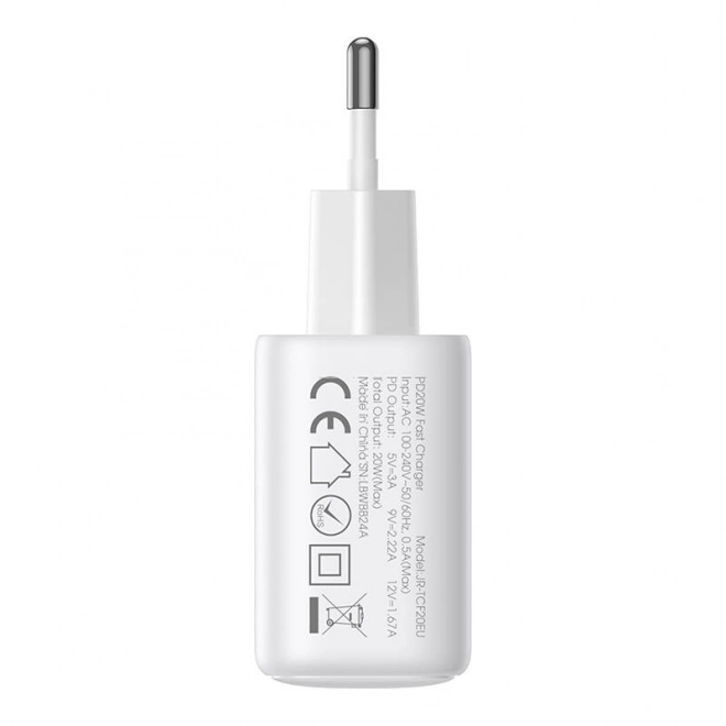 Netværksoplader Joyroom med kabel C-C 20W 1m (hvid)