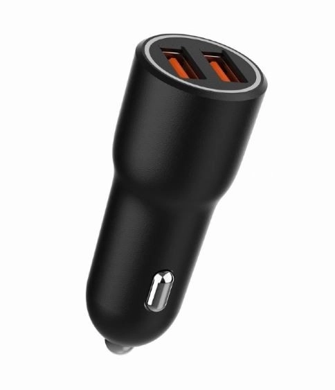 Biloplader 2xUSB-A QC3.0 36W sort