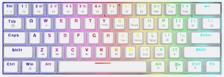 Mekanisk gaming-tastatur Whiteout X2 60% med OUTEMU Red-switches og Hot Swap-funktion