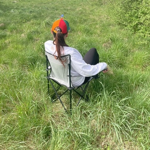 Fiskeri / camping foldestol / lænestol - grå