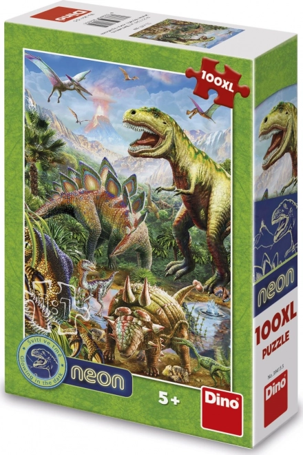 Lysende puslespil dinosaurernes verden 100 XL brikker