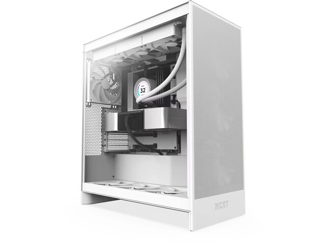 Computerkabinet H7 Flow midi tower med vindue hvid