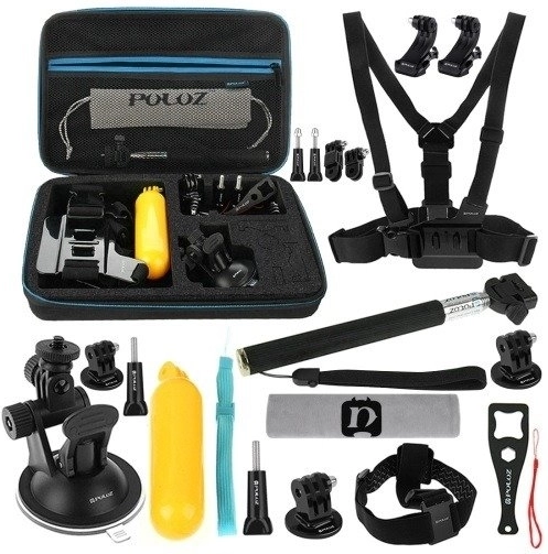 Puluz 20-i-1 tilbehørssæt til actionkameraer (kompatibel med DJI Osmo Action 5 Pro og GoPro)