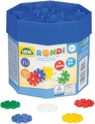 Kreative plastperler Rondi 25 mm, 170 stk i dåse