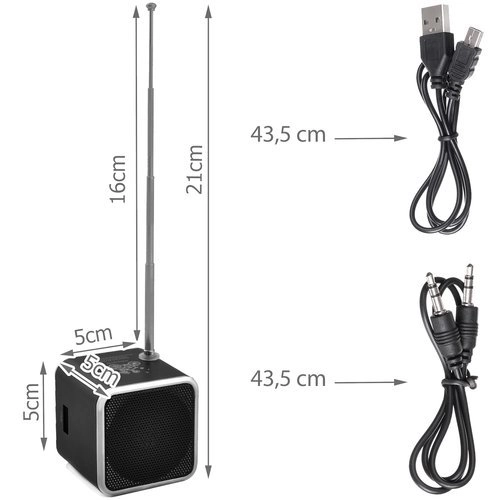 Bærbar Bluetooth-højttaler med radio og LCD-skærm TD-V26