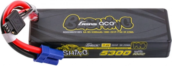 Gens Ace G-Tech LiPo-batteri 5300 mAh 7,4 V 100C 2S med EC5-stik