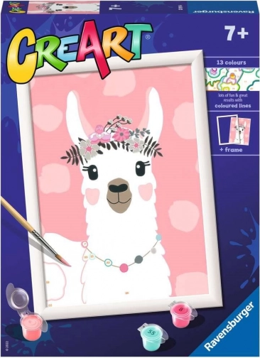 CreArt mal efter tal – lama, ingen drama 18 × 24 cm