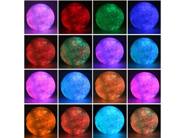 Nattlampe GALAXY 3D med farvet RGB baggrundsbelysning + fjernbetjening