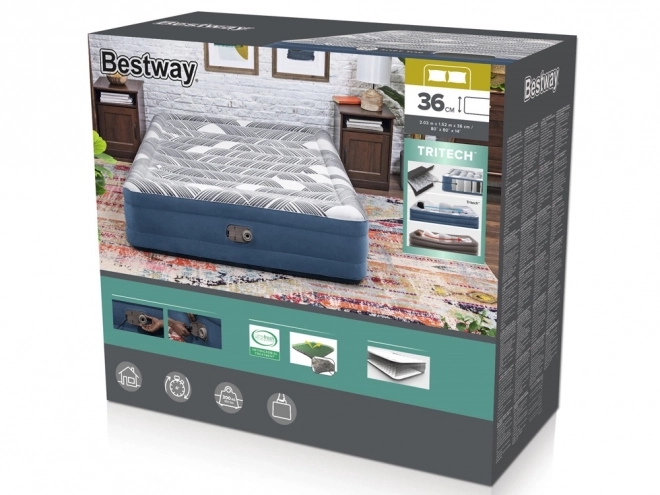 Komfortabel madras Bestway 2s Queen 203x152x36cm med indbygget pumpe 6712Y